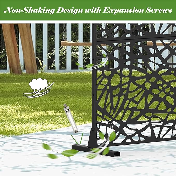 NicBex Room Divider 1 Panel Room Dividers with Mesh Shape Design Partition Room Dividers and Metal Privacy Screens Wall Divider for Outdoor, Room Separation,48.31" W x 15.75" D x 70.75" H, Black-DeskLoop Office