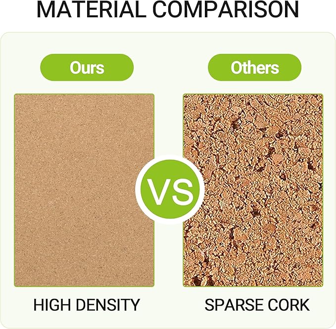 AKTOP Cork Board Bulletin Board 17"x8", 1/2" Thick Cork Board Tiles 6 Pack, Small Pin Board for Wall Decor, Self Adhesive Corkboards with 60 Push Pin Wood Clips for School, Home & Office-DeskLoop Office