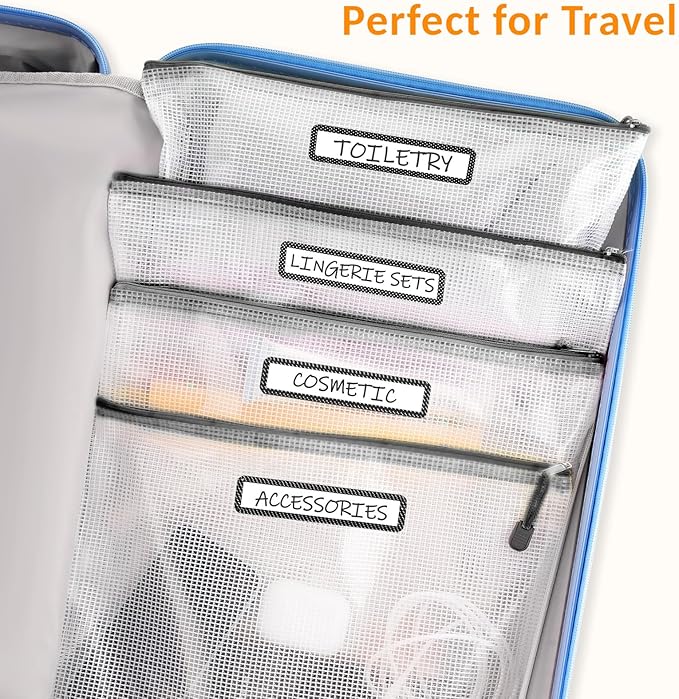 Sooez 36 Pack Mesh Zipper Pouch with Sticky Labels, A4 Mesh Bags Board Game Puzzles Organization Storage, Durable Letter Size File Folders Organizer Teacher School Classroom Office Supplies, Black-DeskLoop Office