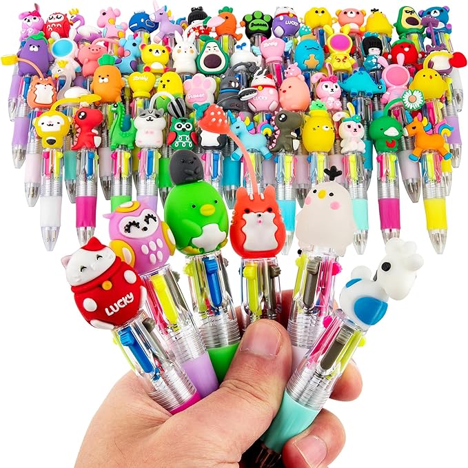 Multicolor Pen in One - Cute Pens for Kids - 60-Pack Multicolor Pens, Perfect for Birthdays and Children's Parties - Delightful Multi Color Pen Gifts-DeskLoop Office