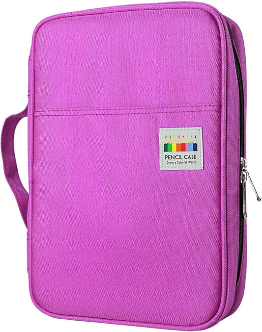 YOUSHARES 166 Slots Colored Pencil Case, 110 Slots Gel Pens fo Coloring Case Organizer, Handy Multilayer Color Pencil Holder for Glitter Gel Pens, Refills, Colored Pencils for Adults & Artist (Purple)-DeskLoop Office