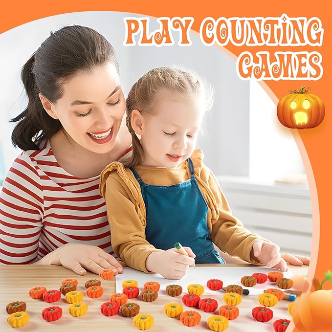 44Pcs 3D Pumpkin Erasers Bulk, Halloween Fall Mini Erasers for Student Classroom Prizes, Game Reward,Treasure Box,Trick or Treats, Goody Bag Filler,Party Favors (44PCS)-DeskLoop Office