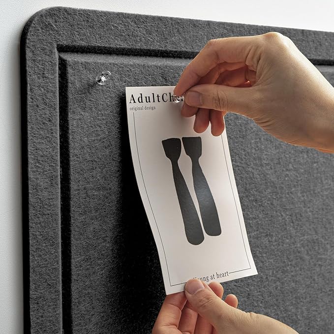 Large Bulletin Board - 48 x 36 Inches, Decorative Felt Pin Board for Wall - 4' x 3' Foldable Photo Display Board with Self-Adhesive Tape, Includes 20 Push Pins - Dark Gray-DeskLoop Office