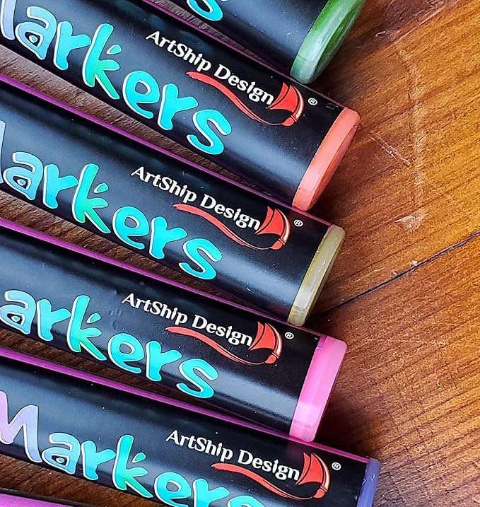 ArtShip Design 36 Chalk Markers Double Pack of Both Fine & Reversible Medium Tip Liquid Chalk Pens with Labels & Tip Tweezers Wet Erase Menu Boards, Windows, Mirrors, Non-Porous Chalkboards, Metal-DeskLoop Office