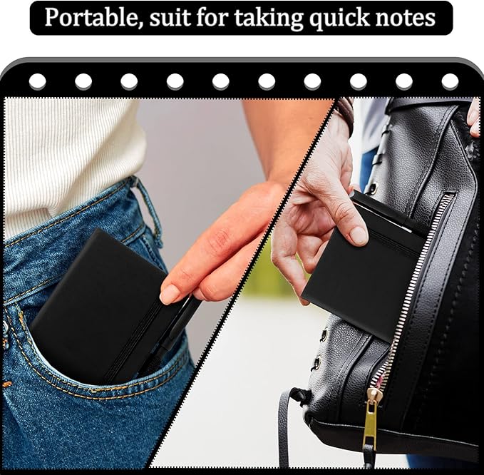 Laumoi 36 Sets Pocket Notebook Journals with Pens A6 Cute Small Journal Notebook Ruled Lined Mini Notepad Hardcover Executive Notebooks Set with Pen Holder for School Office, 3.7 x 5.7 Inch (Black)-DeskLoop Office