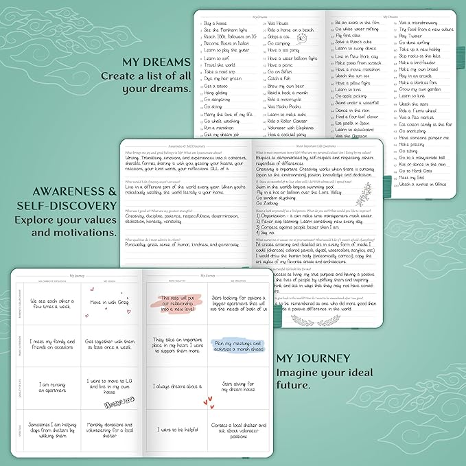 Legend Planner PRO – Deluxe Weekly & Monthly Life Planner to Increase Productivity and Hit Your Goals. Time Management Organizer Notebook – Undated – 7 x 10" Hardcover + Stickers – Viridian Green-DeskLoop Office