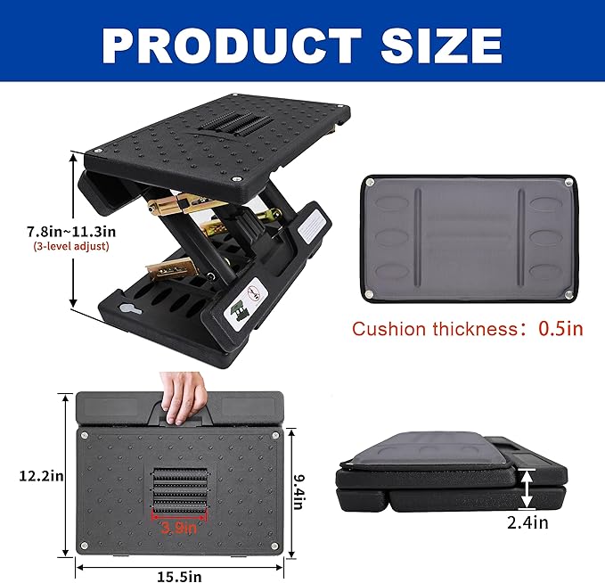 Adjustable Foot Rest and Footstool Under Desk, Ergonomic Leg Rest with Massage Roller, Height & Angle Adjustable, Detachable Cushion for Office and Home (Gray)-DeskLoop Office