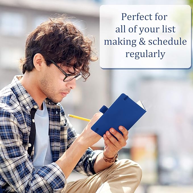 Laumoi 36 Sets Pocket Notebook Journals with Pens A6 Cute Small Journal Notebook Ruled Lined Mini Notepad Hardcover Executive Notebooks Set with Pen Holder for School Office, 3.7 x 5.7 Inch (Royal)-DeskLoop Office