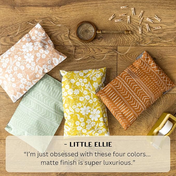 Poly Mailers 10x13 Inch 50 Pack Medium Shipping Bags Strong Thick Mailing Envelopes | Self Sealing Adhesive | Waterproof & Tear Proof | Small Business Packaging for Clothing - Floral Mustard Yellow-DeskLoop Office