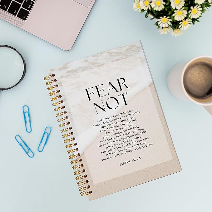 VNWEK Bible Christian Notebook Journal - Bible Journaling Notebook, Christian Gifts for Women Men Faith, Notebook Spiral Bound with, Isaiah 43 1-3 Writing Pads-DeskLoop Office