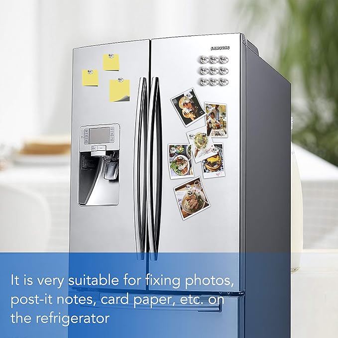 LOVIMAG 30 Pcs Refrigerator Magnets, Fridge Magnets, Strong Whiteboard Magnets, Magnetic Push Pins, Strong Metal Magnets for Fridge, Whiteboard, Office, Classroom, Map, Kitchen-DeskLoop Office