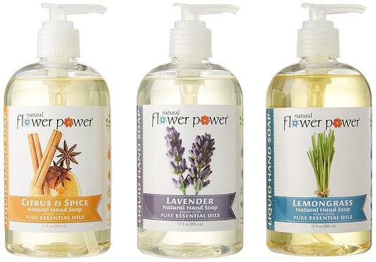 Liquid Hand Soap – Plant-Derived and Bio-Based Formula – Sulfate-Free, pH-Balanced, Vegan – Variety Pack: Lavender + Lemongrass + Peppermint & Lemon – 3 x 12 oz-DeskLoop Office