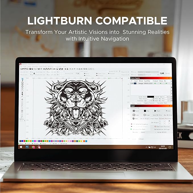 OMTech 90W CO2 Laser Engraver, 28"x20" Cutting & Engraving Machine with Autofocus, Air Assist, 4-Way Pass, Autolift, RDWorks, for Wood, Glass, Acrylic, Leather, Cardboard-DeskLoop Office