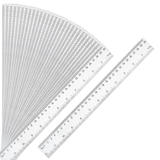 30 Packs Clear Plastic Ruler 12 Inch with Centimeter and Millimeter, Metric Rulers Bulk for Kids Classroom School Office-DeskLoop Office