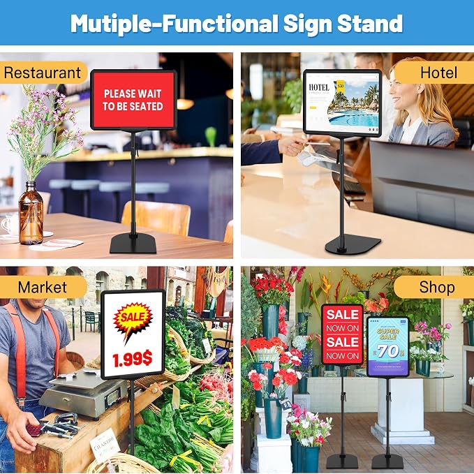 VAIIGO 6Pack Sign Stand for Display A4, Adjustable Poster Stand for Table Top & - Image 8