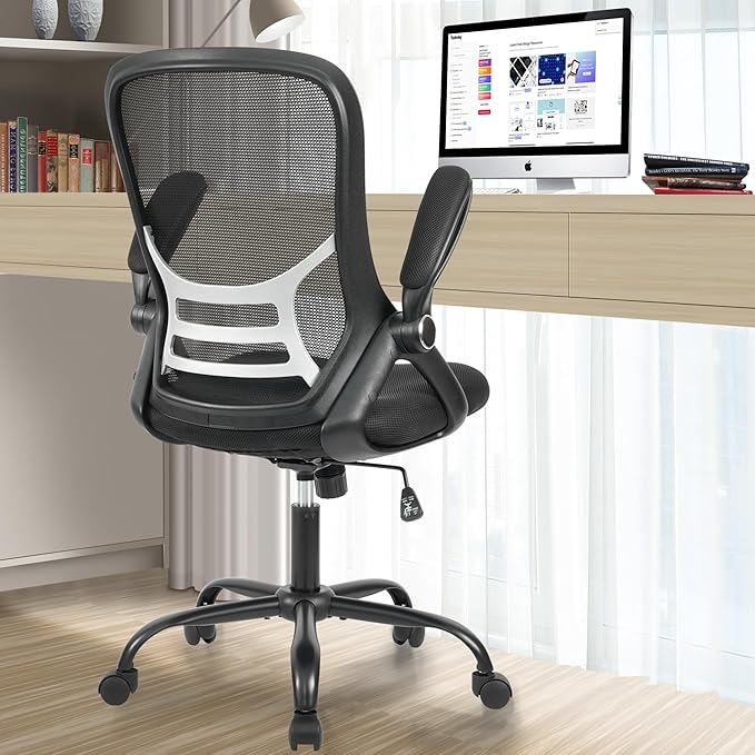 HYLONE Office Chair Ergonomic Desk Chair with Adjustable Armrests, Mesh Executive Chair, Home Office Computer Chairs for Long Hours(Black)-DeskLoop Office