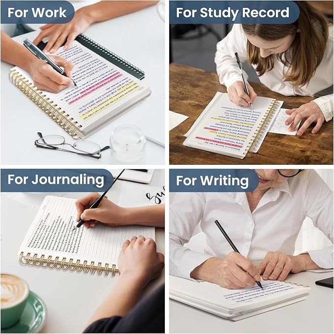 Lined Spiral Notebook Journal for Work, 300 Pages Thick B5 (7.1"x10") College Ruled Journal for Women & Writing, Hardcover Notebook for Note Taking, Perfect for Office Home School, Blue Floral-DeskLoop Office