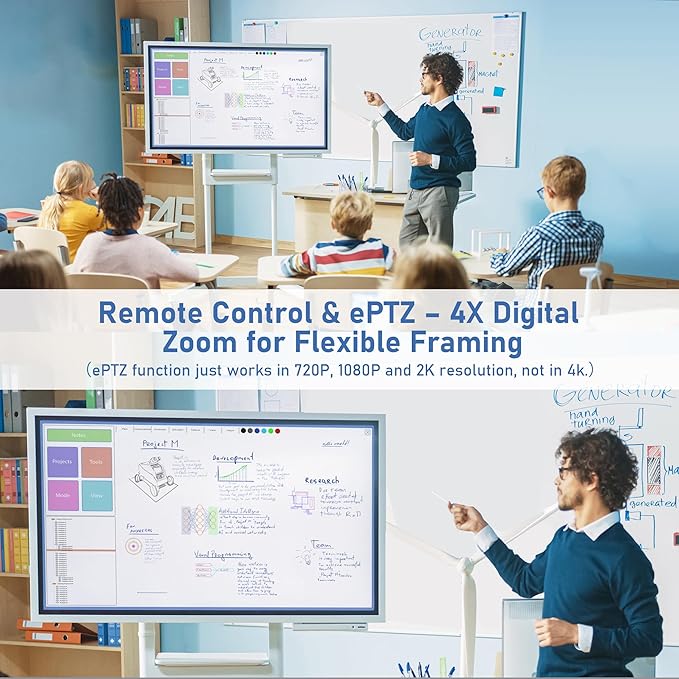 4K Webcam with 2 Microphone, Wide Angle PC Cameras with Mirror & Flip Funtion, Remote, Precise Focus, Privacy Cover, Tripod, Great for Computer, Zoom, OBS, Teams, Laptop, Personal Video Calling-DeskLoop Office