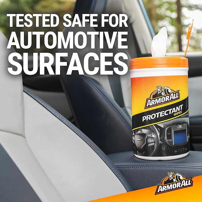 Armor All Car Interior Protectant Wipes, 90 Count Canister, UV Protectant for Vinyl, Rubber, Plastic, Trim and Dashboards-DeskLoop Office