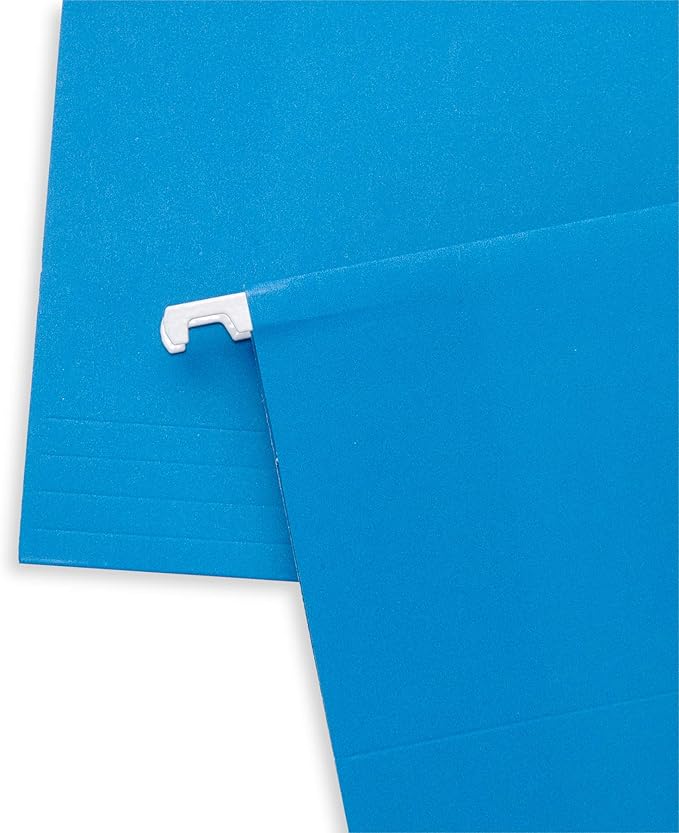 Blue Summit Supplies Hanging File Folders, 25 Reinforced Hang Folders, Designed for Home and Office Color Coded File Organization, Letter Size, Blue, 25 Pack-DeskLoop Office