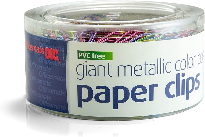 Officemate PVC-Free Assorted Color Coated Giant Paper Clips, 200 per Tub - Image 6
