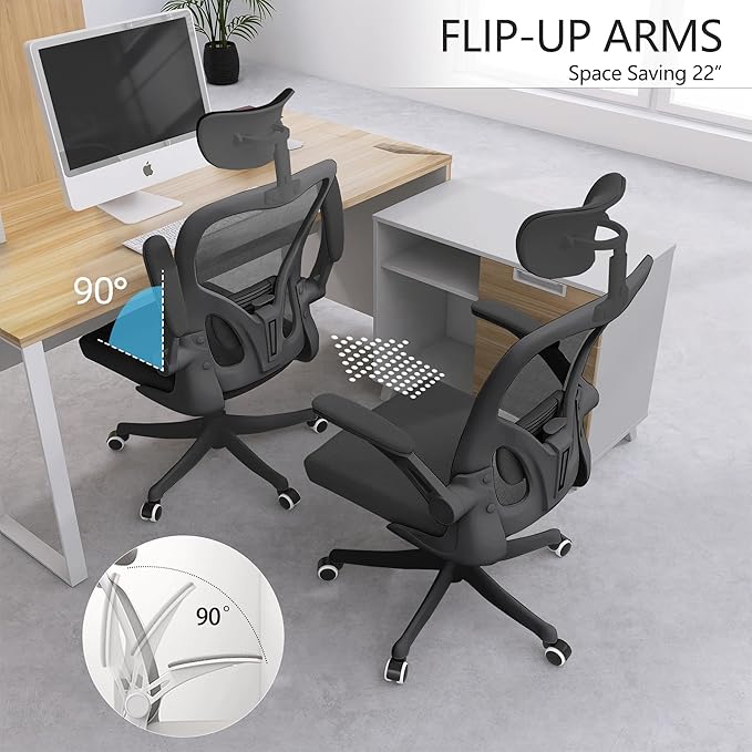 Desk Office Chairs Computer Mesh Chair Executive Chair with Lumbar for Home & Office (06Blcak)-DeskLoop Office