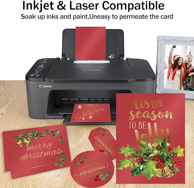 100 Sheets Red Shimmer Cardstock 8.5 x 11 Red Paper, Goefun 80lb Card Stock Printer Paper for Christmas, Invitations, Certificates, Valentines Day, Card Making-DeskLoop Office