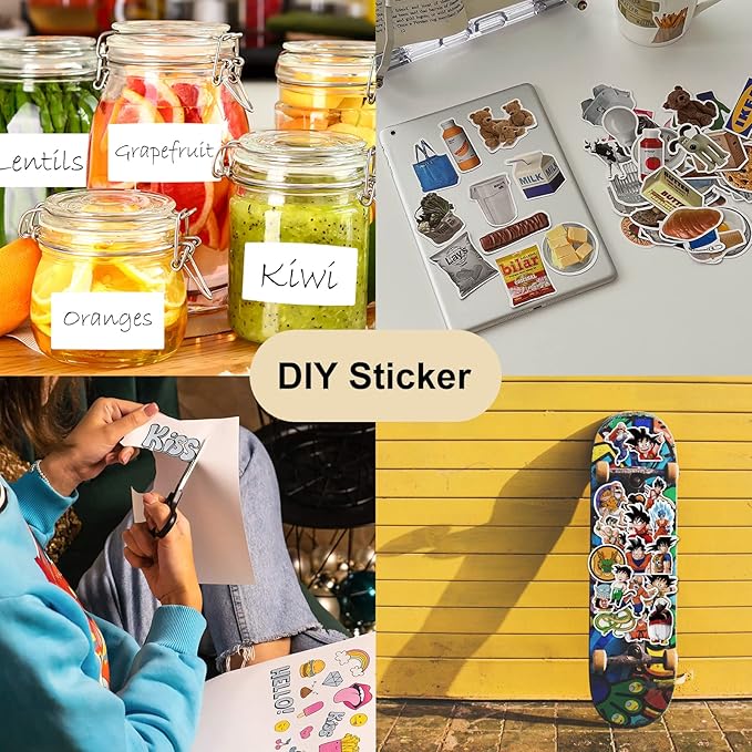 BESTEASY Sticker Paper 8.5" x 11" Full Sheet Label Stickers for Laser & Inkjet Printers, Self-Adhesive Paper Shipping Labels (500 Sheets,500 Labels)-DeskLoop Office