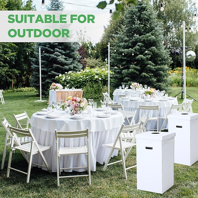 3 Pcs Cardboard Trash Cans with Lid Disposable and Reusable Corrugated Cardboard Trash Cans Recycling Bins Bulk with Garbage Bags White Rubbish Boxes for Parties Events (20 Gallon)-DeskLoop Office