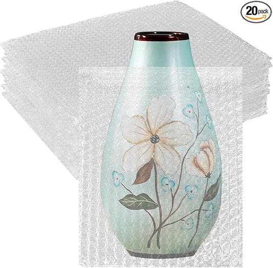 Clear Bubble Out Bags Pouches 14x18 Inch, 20 PCS Moving Supplies for Dishes, Double Walled Shockproof Bubble Cushion Wrap Bags for Storage, Shipping, Packing Supplies for Fragile Items-DeskLoop Office
