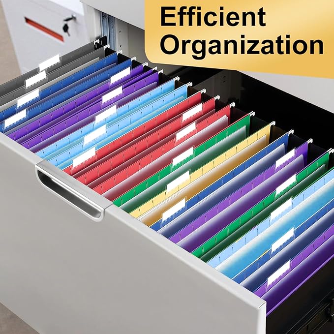 Hanging File Folders, 30 Pack Letter Size Hanging File folders with Tabs, Stay Organized for Your Home and Office Bulk File, Documents and Paper, 10 Colors-DeskLoop Office