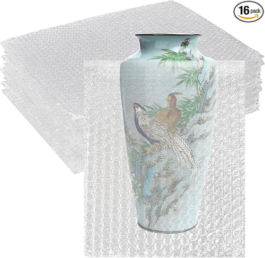 Bubble Out Bag16x20 Inch, 16 Pack Clear Bubble Pouches Wrap bags for Packaging, Double Walled Shockproof Bubble Cushioning Wrap Bag for Packing, Storage and Moving Supplies for Dishes-DeskLoop Office