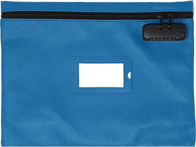 Sky Blue Notary Bag | 14x11 Inch | Locking Document Case | Zipper Closure | Fits Notary Kit, Stamp, Embosser, Ink Pad & Valuables-DeskLoop Office