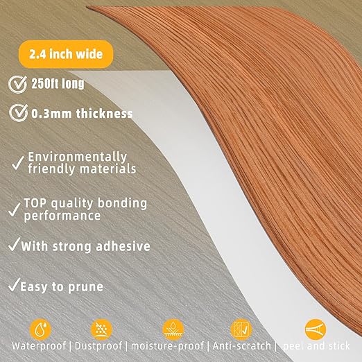 GSCIT Club Wood Grain Repair Tape, 2.4 inch X 250ft Self Adhesive Red Oak Grain Repair Patch for Tables, Chairs, Baseboards, Doors, Windows, Floors, Handicraft DIY.-DeskLoop Office