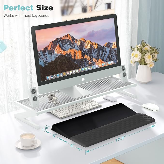 Ospelelf Keyboard Stand with Wrist Rest Comfortable Ergonomic Riser Holder Pad for Typing Black Gray-DeskLoop Office