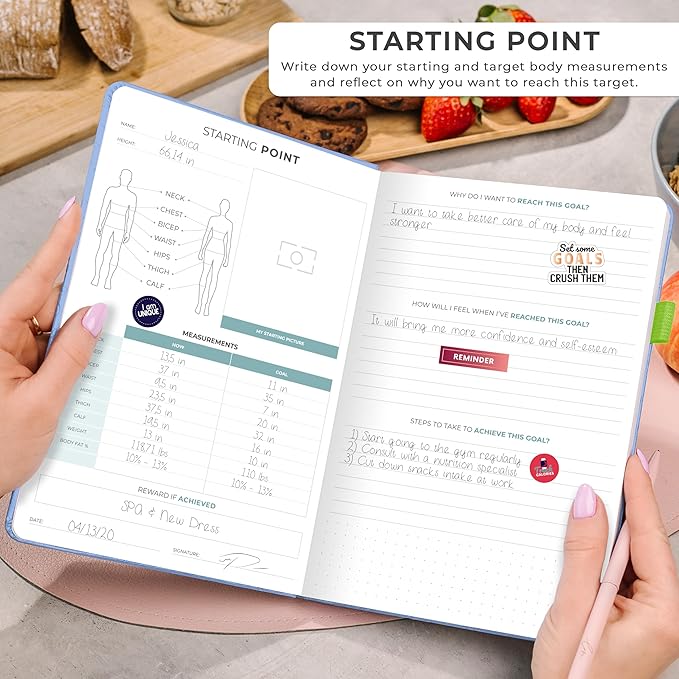 Clever Fox Weekly Meal Planner - Weekly & Daily Meal Prep Journal with Shopping and Grocery Lists for Menu Planning, Healthy Diet & Weight Loss Tracking, Lasts 1 Year, Undated, A5 - Light Blue-DeskLoop Office