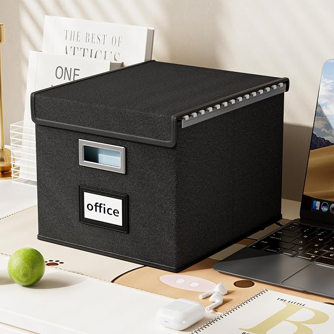 File Organizer Box with Lid, Collapsible File Folder Organizer - Image 8