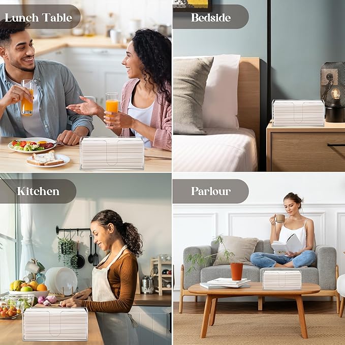 4Pack Acrylic Countertop Paper Towel Dispenser, Folded Paper Towel Dispenser Clear Trifold Napkin Holder, Suitable for Z-fold, C-fold or MultiFold Trifold Paper Towels for Bathroom Toilet and Kitchen-DeskLoop Office