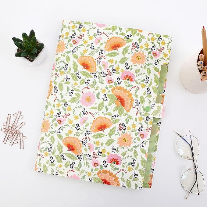 SKYDUE Accordion File Organizer, Floral Expanding File Folders - Image 7