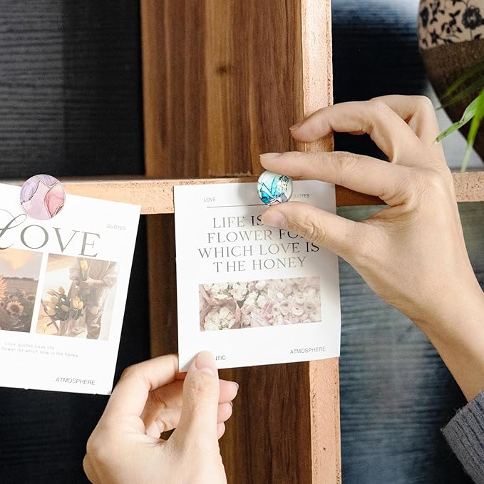 24Pcs Push Pins,Decorative Push Pins for Bulletin Board,Thumb Tacks for Cork Board, Cork Board Thumbtacks, Decorative Thumb Tacks for Class Organisation,Home,Office Decor(Marble Pattern)-DeskLoop Office