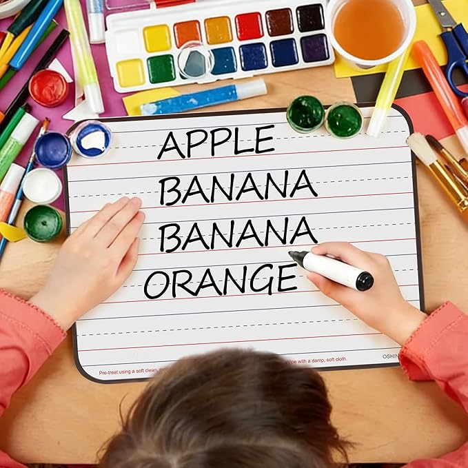 12 Pack Small White Boards, Teacher School, Include 12 Markers, 12 Erasers - Image 7