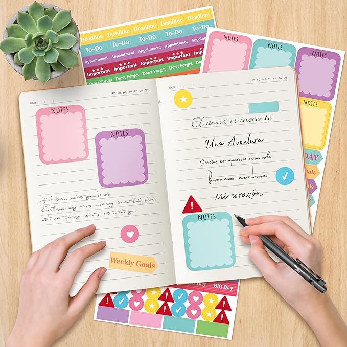 B1ykin Hardcover Ruled Journal Notebook with Planner Stickers, 196 Pages PU Leather Journal Notebook Journals Diary Notepad for Writing Travel Business Work School College Note Taking (Capybara)-DeskLoop Office