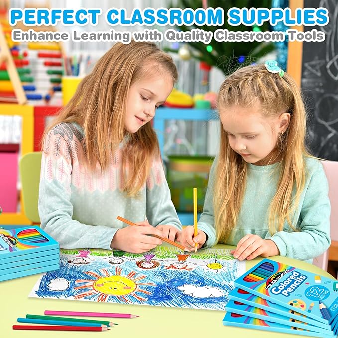 Jumlys 864 Count Colored Pencils Bulk, 72 Packs Pre-sharpened Coloring Pencils for Kids in 12 Colors, Bulk School Supplies for Teachers, Ideal Back to School Supplies & Classroom Prizes-DeskLoop Office