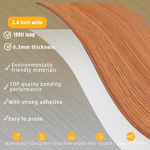 GSCIT Club Wood Grain Repair Tape, 2.4 inch X 100ft Self Adhesive Red Oak Grain Repair Patch for Tables, Chairs, Baseboards, Doors, Windows, Floors, Handicraft DIY.-DeskLoop Office