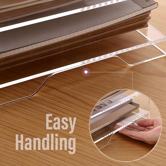 SANRUI Acrylic Paper Organizer Letter Tray for Desk, 4 Tier Enlarged File Sorter,Clear File Holder Desktop Shelf Document Storage for School Office Home-DeskLoop Office