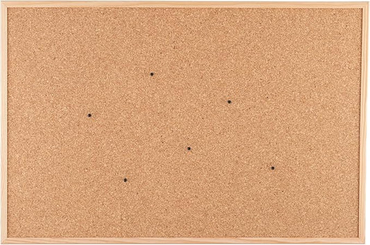 Go4Cork Framed Cork Bulletin Board - 23.6”x 15.7” | Premium Double-Sided Pine Frame Eco Cork Memoboard | Office, Home & Classroom Organization Decor | Pushpins & Set Up Accessories Included-DeskLoop Office