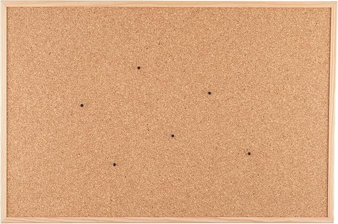 Go4Cork Framed Cork Bulletin Board - 35.4”x 23.6” | Premium Double-Sided Pine Frame Eco Cork Memoboard | Office, Home & Classroom Organization Decor | Pushpins & Set Up Accessories Included-DeskLoop Office