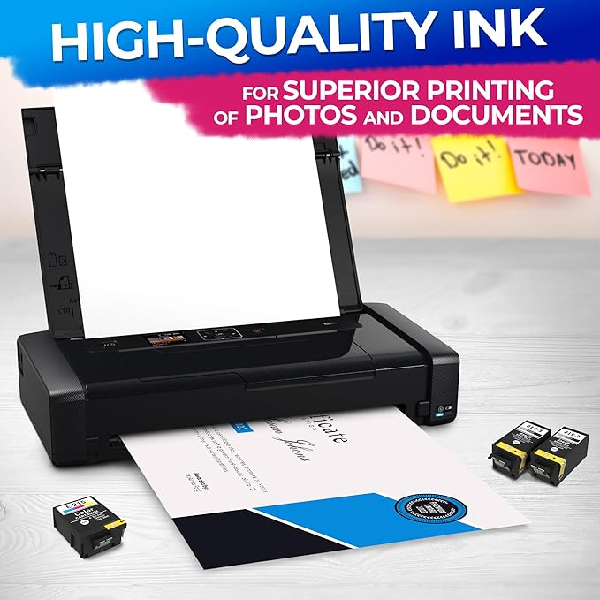 5-Pack Compatible Ink Cartridges – Includes 3 Black and 2 Tri-Color | Easy-to-Install Replacements for Inkjet Printers | Reliable Printing Performance, Vivid Colors, Sharp Tex-DeskLoop Office