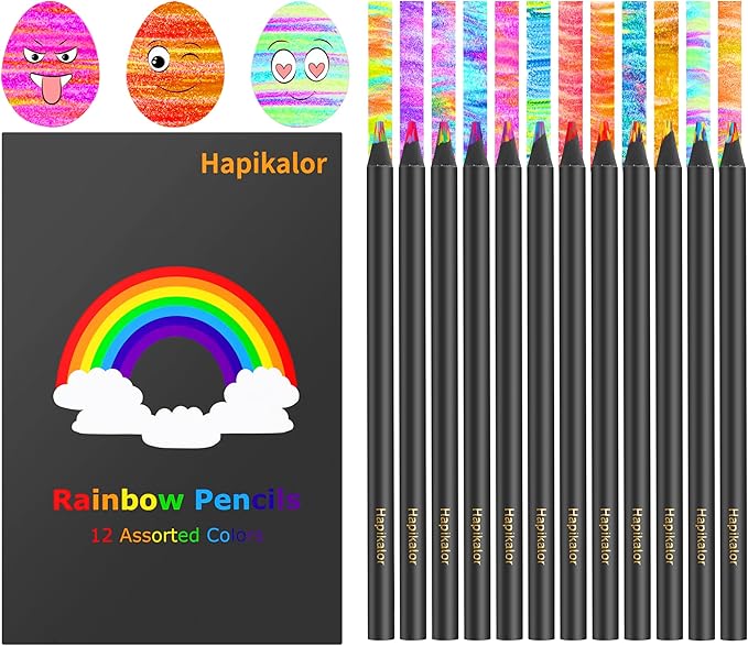 School Supplies for Teachers, 12 Color Rainbow Pencils Colored Pencils for Kid, Drawing School Supplies Fun Art Teen Girl Gifts Trendy Stuff, Art Supplies Stocking Stuffers for Kids-DeskLoop Office