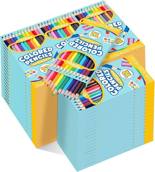 1152 Count Colored Pencils Bulk, 96 Packs Colored Pencils for Kids 12 Colors, Pre-sharpened Coloring Pencils for Adults, Bulk School Supplies for Teachers, Back to School Supplies, Classroom Prizes-DeskLoop Office